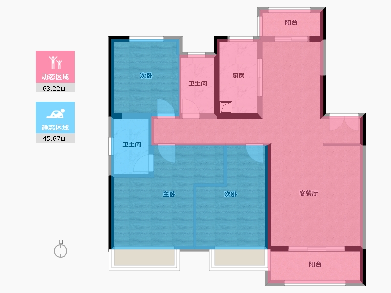 河南省-郑州市-正弘新城2号院-97.00-户型库-动静分区