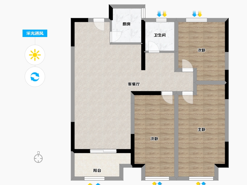 河南省-驻马店市-建业城-95.00-户型库-采光通风