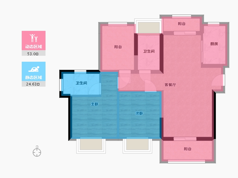 广东省-惠州市-龙光玖云台-72.00-户型库-动静分区