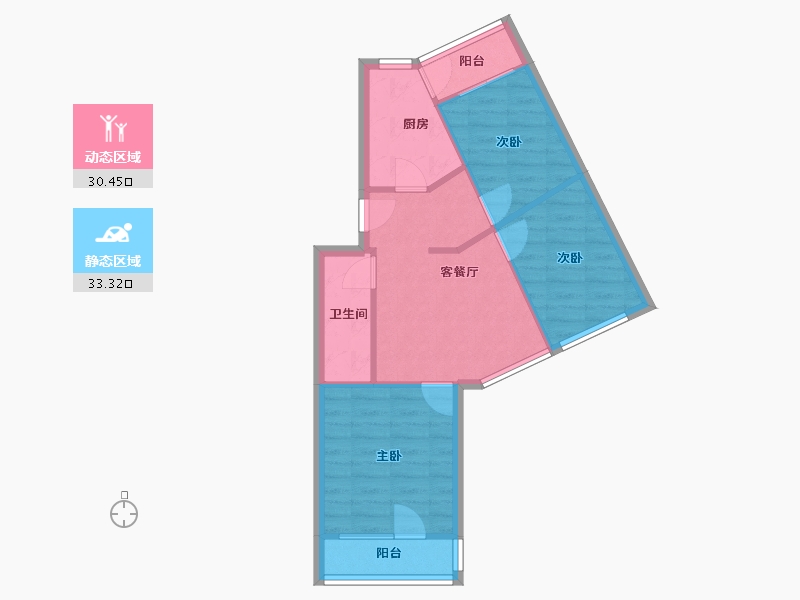 北京-北京市-望京南湖中园二区-63.22-户型库-动静分区