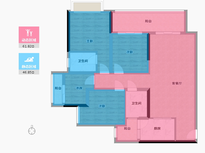 重庆-重庆市-金科·黄金海岸-99.00-户型库-动静分区