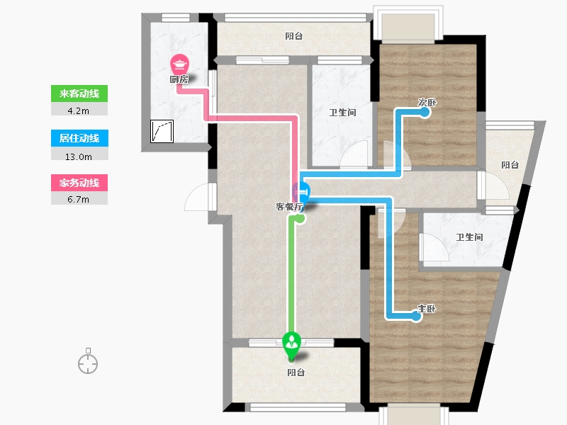 湖北省-天门市-馨悦雅苑-100.00-户型库-动静线