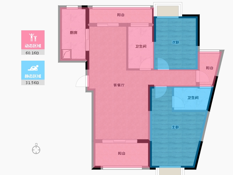 湖北省-天门市-馨悦雅苑-100.00-户型库-动静分区