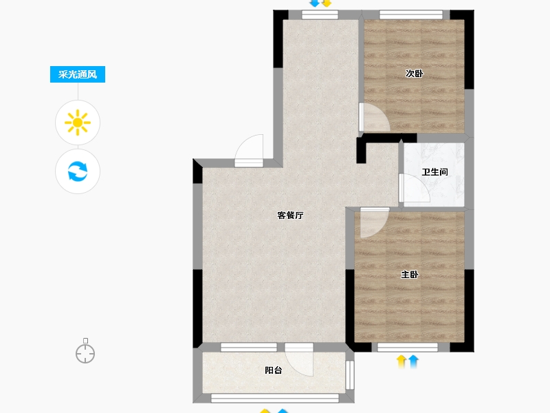 吉林省-长春市-澳海富春山居-64.00-户型库-采光通风