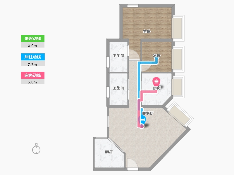 香港特别行政区-元朗区-朗晴居-70.00-户型库-动静线