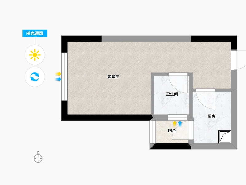 海南省-海口市-龙塘居-30.00-户型库-采光通风