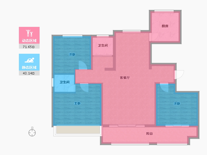 山东省-滨州市-花开文苑-103.00-户型库-动静分区