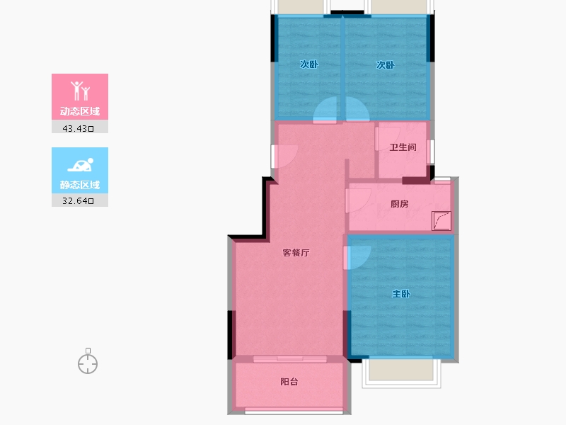 湖南省-长沙市-保利香槟国际-73.00-户型库-动静分区