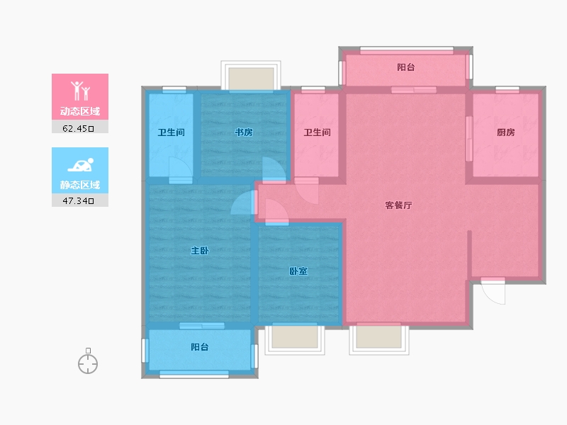 陕西省-渭南市-西丰文苑-110.00-户型库-动静分区