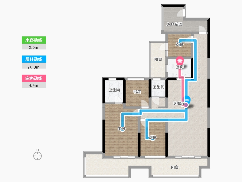 湖南省-永州市-滨江尚品-163.00-户型库-动静线