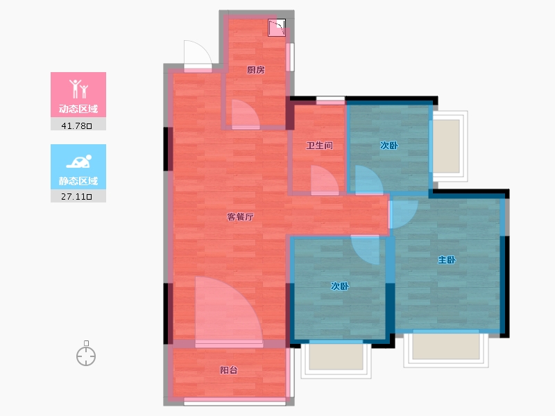 广东省-肇庆市-肇庆恒大绿洲-61.07-户型库-动静分区