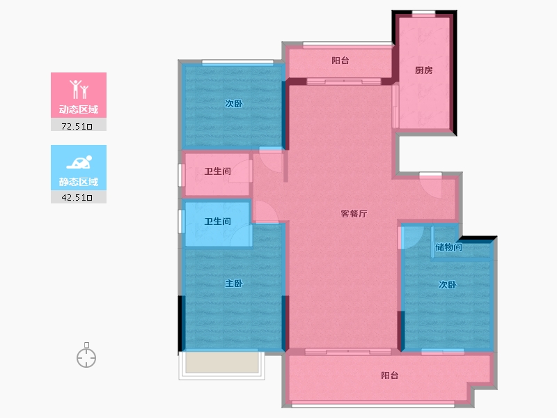 安徽省-铜陵市-金大地珑璋台-121.00-户型库-动静分区