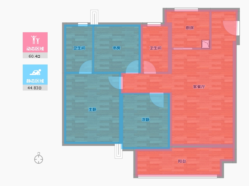 江苏省-徐州市-四季连城·望悦-94.84-户型库-动静分区