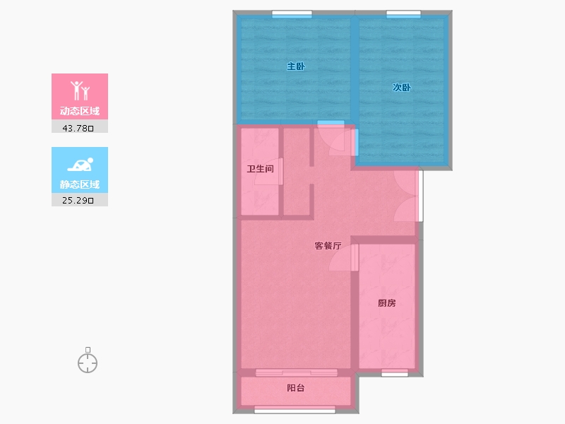 北京-北京市-悦谷新城家园-61.00-户型库-动静分区