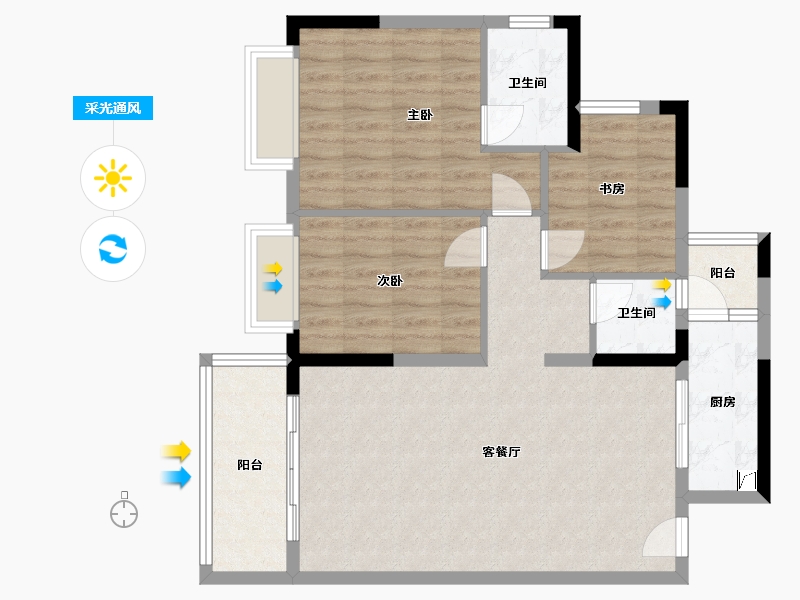 广西壮族自治区-崇左市-绥尚居小区-87.00-户型库-采光通风