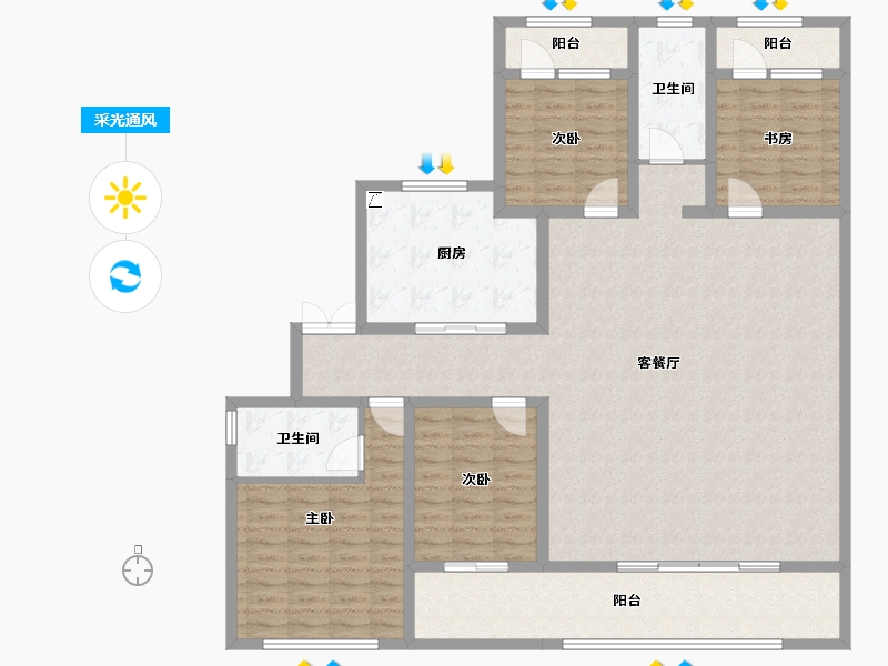 山东省-青岛市-青建金宸府-151.58-户型库-采光通风