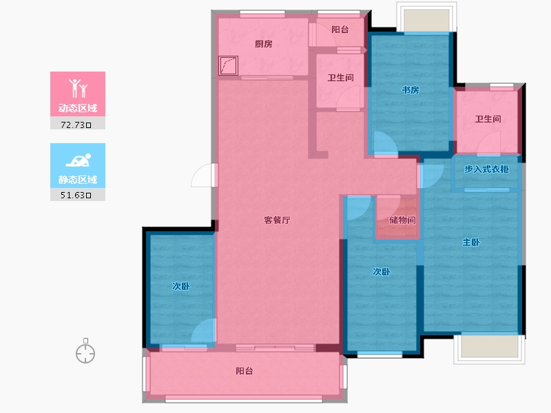 湖北省-武汉市-长江广电光谷家-110.34-户型库-动静分区