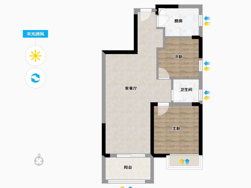 湖北省-武汉市-长江广电光谷家-61.72-户型库-采光通风