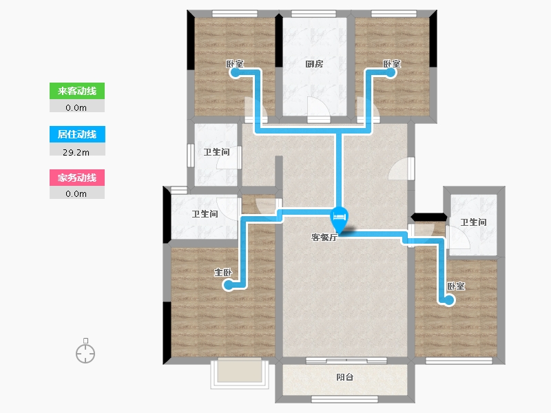 甘肃省-临夏回族自治州-临夏幸福城-105.00-户型库-动静线