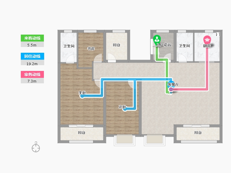 山东省-青岛市-中铁建青岛WELL健康城-132.01-户型库-动静线