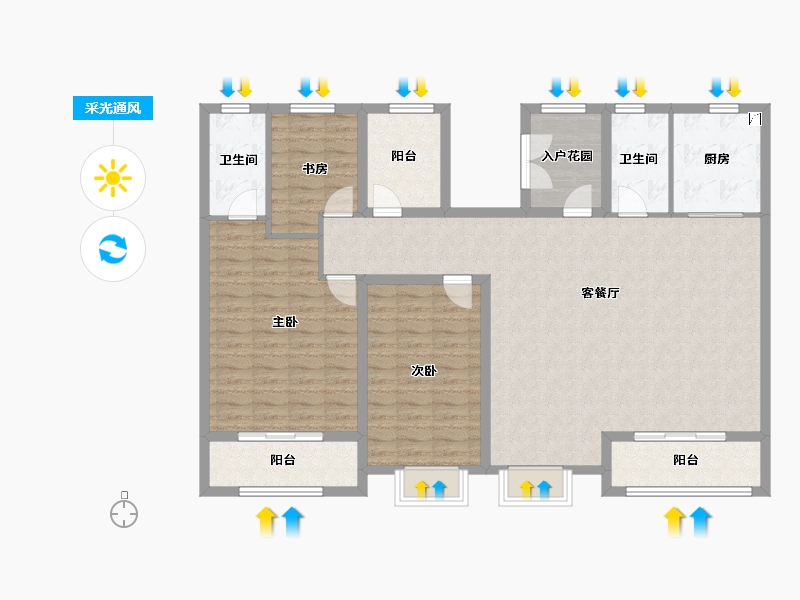 山东省-青岛市-中铁建青岛WELL健康城-132.01-户型库-采光通风