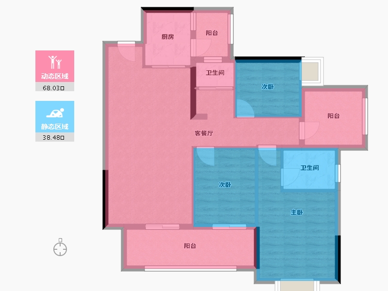 贵州省-六盘水市-麒龙香山美域-106.00-户型库-动静分区