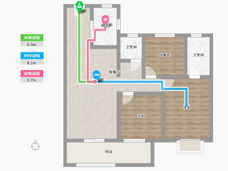 湖南省-长沙市-梅溪悦章(建设中)-80.00-户型库-动静线