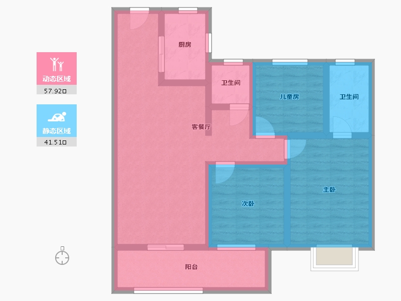 湖南省-长沙市-梅溪悦章(建设中)-80.00-户型库-动静分区