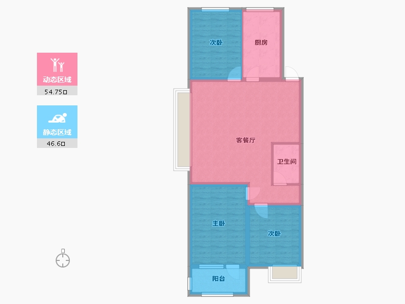 辽宁省-抚顺市-澳海御景苑-91.30-户型库-动静分区