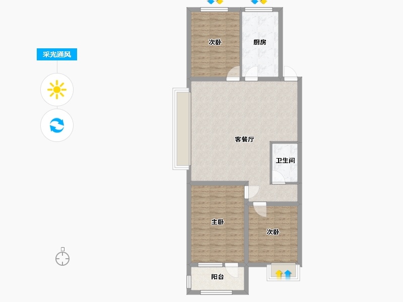 辽宁省-抚顺市-澳海御景苑-91.30-户型库-采光通风