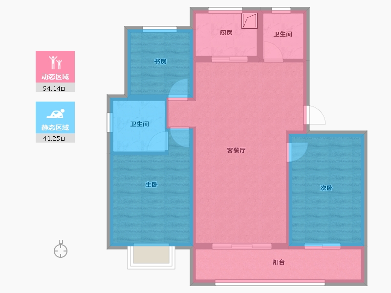 山东省-青岛市-山钢泓明府-84.81-户型库-动静分区