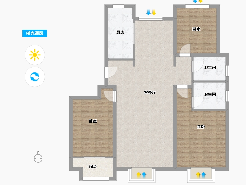 山东省-东营市-金湖学府-100.00-户型库-采光通风