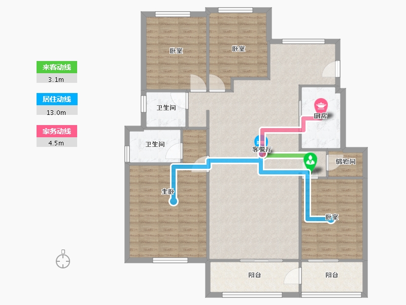 浙江省-温州市-万象公馆-120.00-户型库-动静线