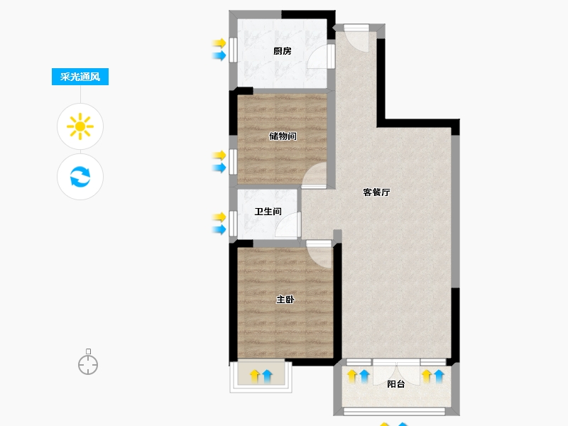 湖北省-武汉市-长江广电光谷家-65.94-户型库-采光通风