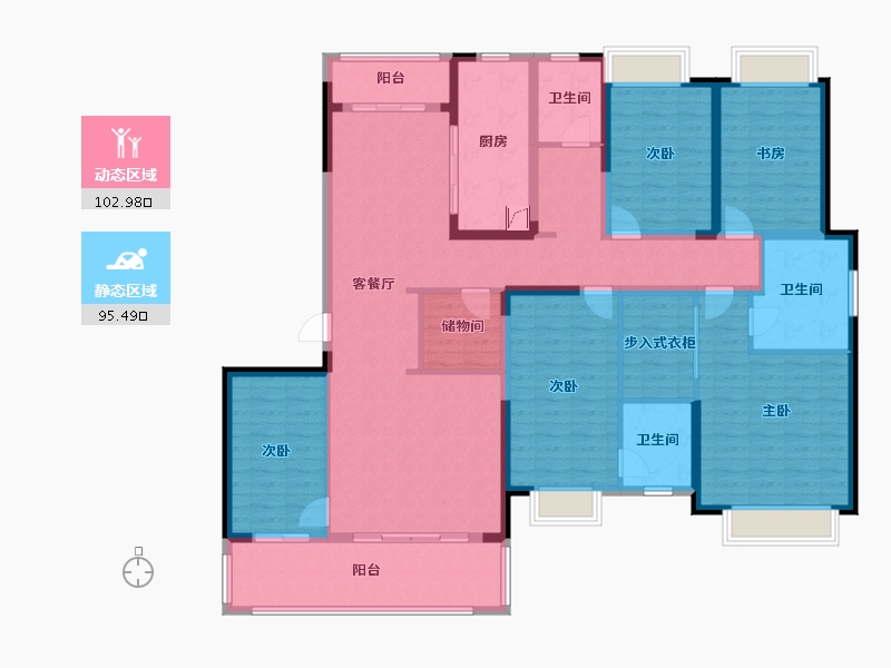 湖北省-武汉市-长江广电光谷家-178.41-户型库-动静分区