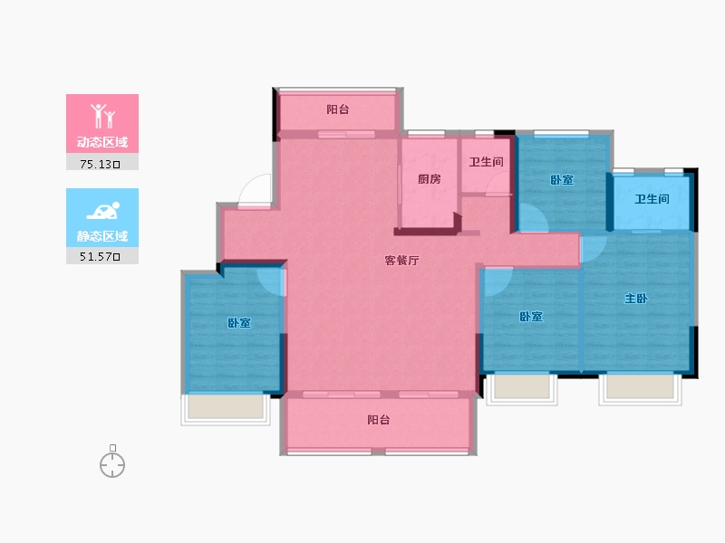 湖南省-长沙市-佳源东方璟园-114.39-户型库-动静分区