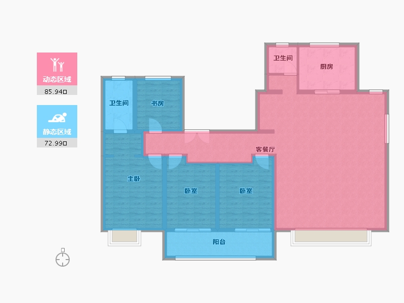 山东省-东营市-金湖学府-144.00-户型库-动静分区