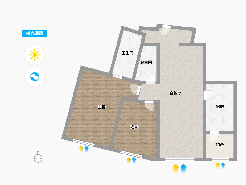 湖北省-武汉市-恒隆府-99.20-户型库-采光通风