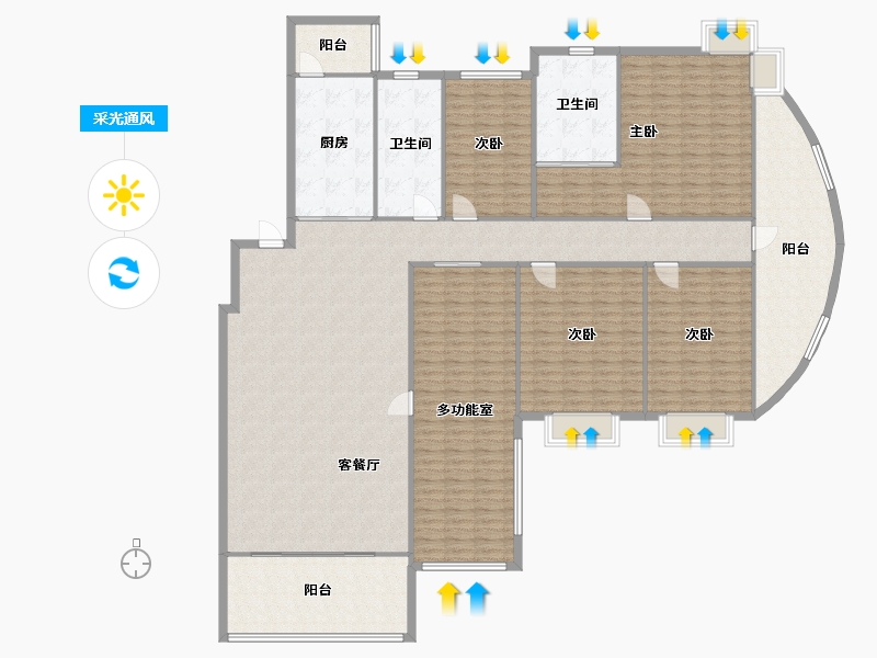 贵州省-贵阳市-龙湾国际二期-198.00-户型库-采光通风