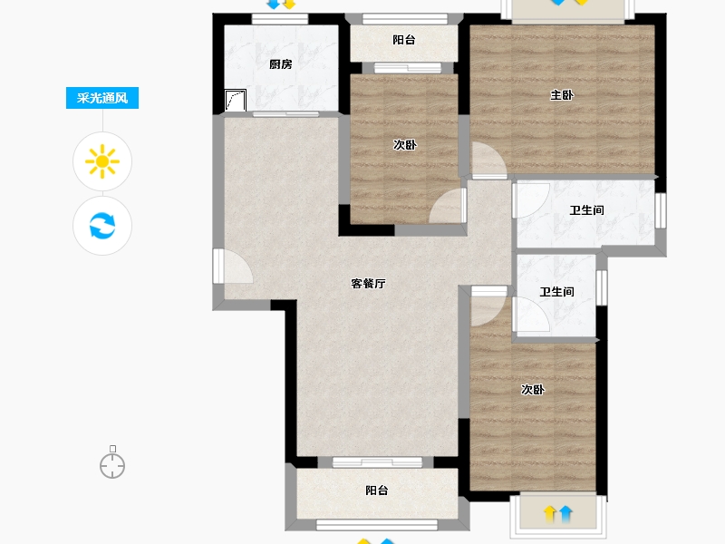 湖北省-武汉市-长江广电光谷家-85.06-户型库-采光通风