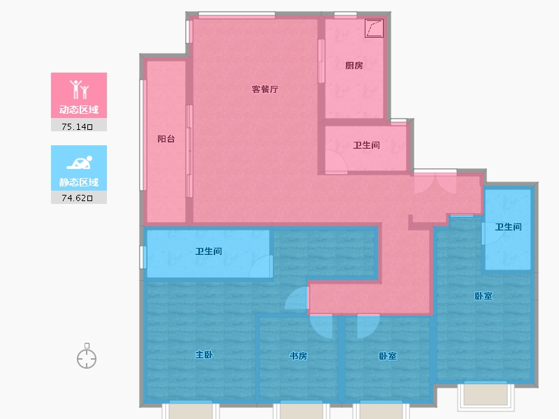 上海-上海市-天安豪园二期-133.74-户型库-动静分区