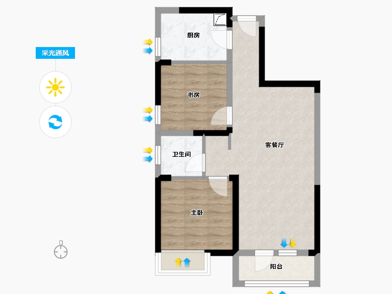 湖北省-武汉市-长江广电光谷家-57.28-户型库-采光通风