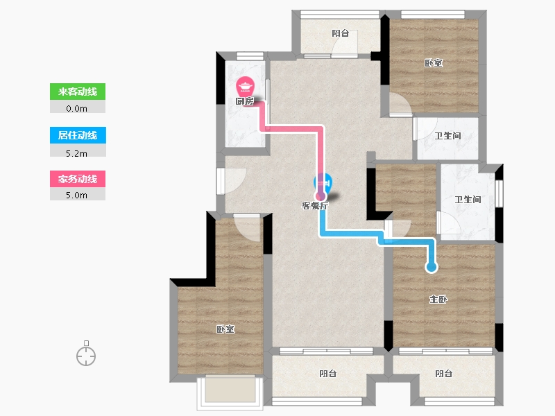 重庆-重庆市-中骏弘阳樾景台-83.04-户型库-动静线