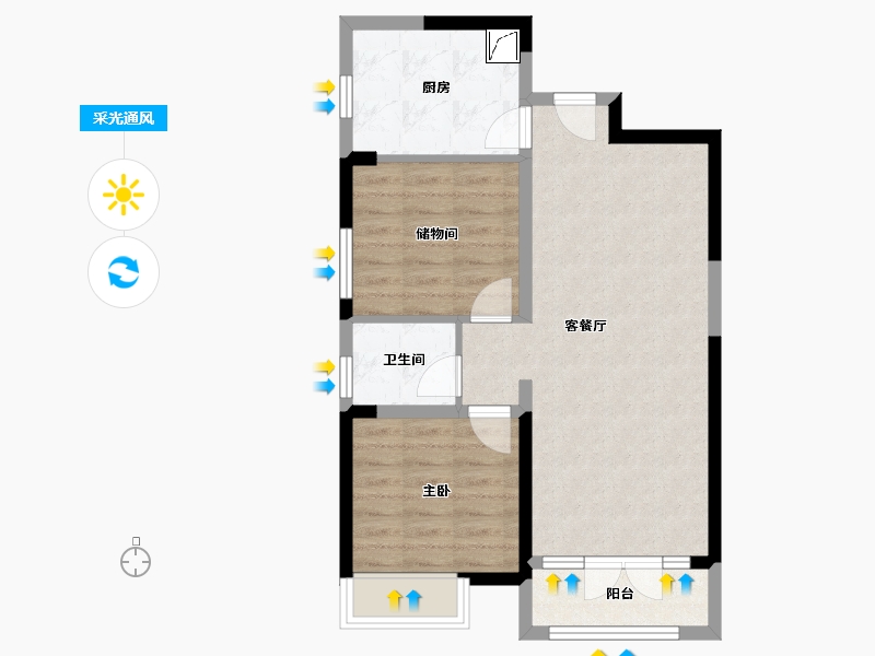 湖北省-武汉市-长江广电光谷家-63.36-户型库-采光通风