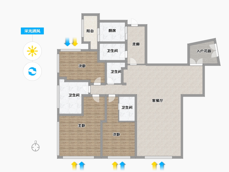 湖北省-武汉市-恒隆府-178.41-户型库-采光通风