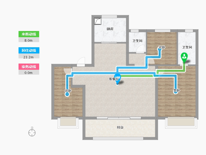 山东省-青岛市-中铁建青岛WELL健康城-106.40-户型库-动静线