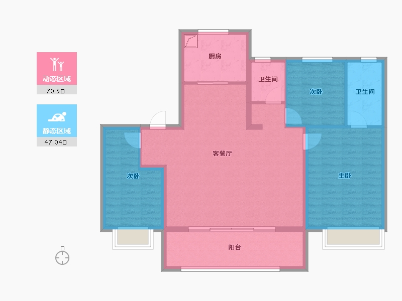 山东省-青岛市-中铁建青岛WELL健康城-106.40-户型库-动静分区