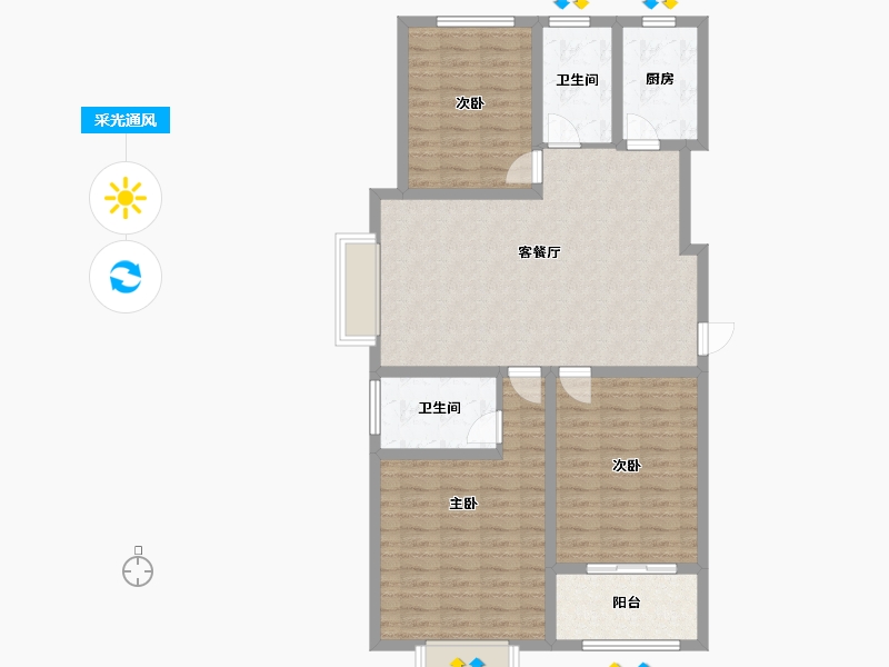 山东省-济宁市-惠馨苑(建设中)-103.00-户型库-采光通风