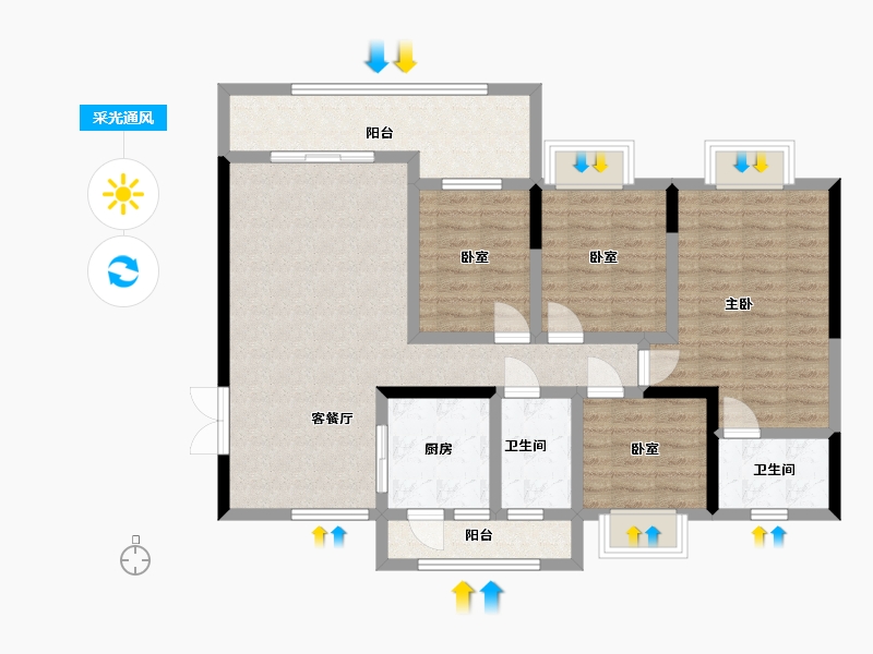 贵州省-遵义市-智慧名城-113.00-户型库-采光通风