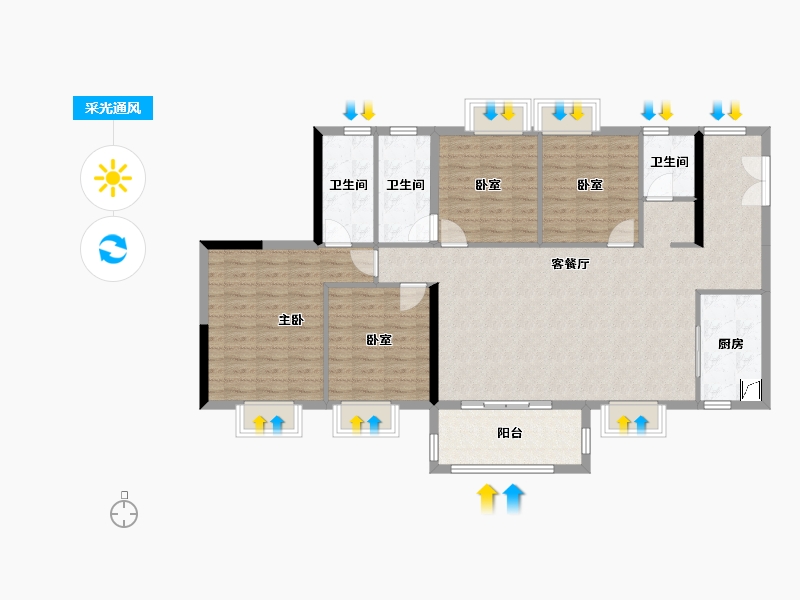 广东省-东莞市-碧海云天海岸城-122.41-户型库-采光通风